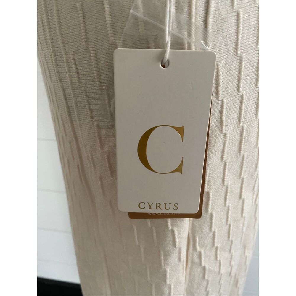 Cyrus Elegant Cream Knit Skirt A-Line Textured Midi Size M Off White NWT - Picture 5 of 10